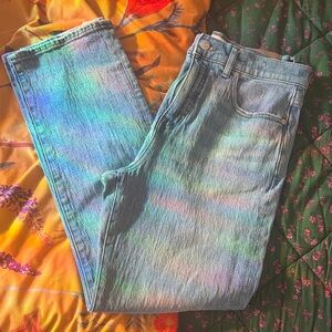 Madewell Iridescent Blue 90s Straight Jeans